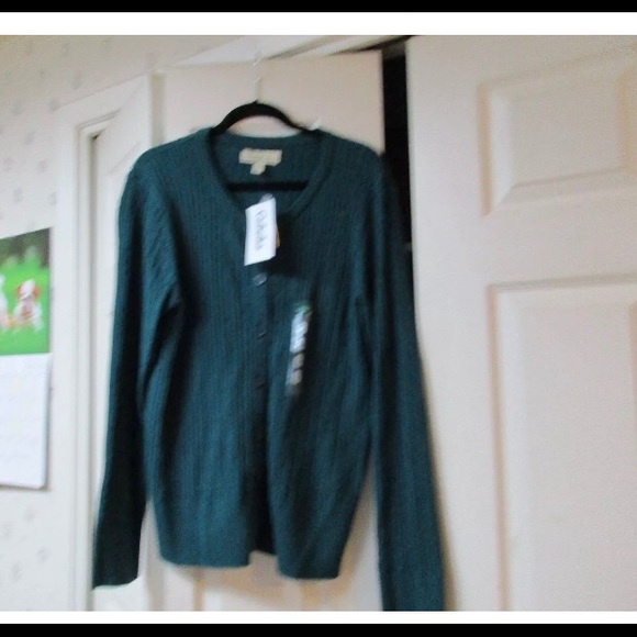 New Dark Teal Cabelas Cardigan Sweater 